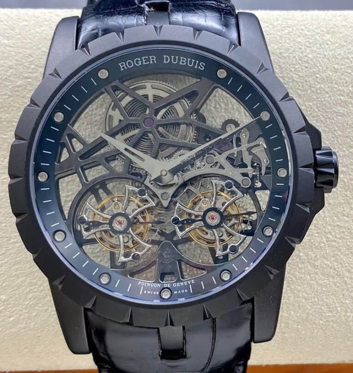 Replica Roger Dubuis Excalibur RDDBEX0364 YS Factory Tourbillon Black Leather Strap - Image 1