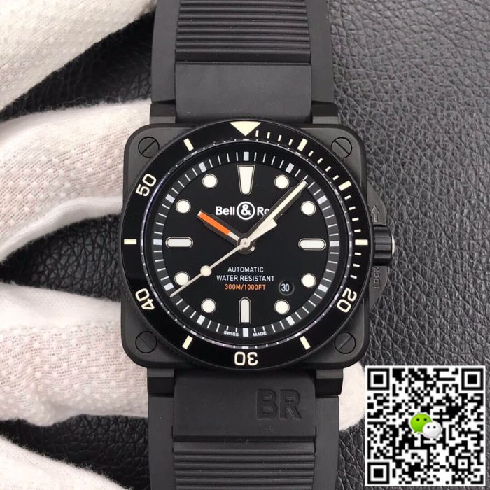 Replica Bell & Ross BR0392-D-BL-CE/SRB Black Strap - Image 2