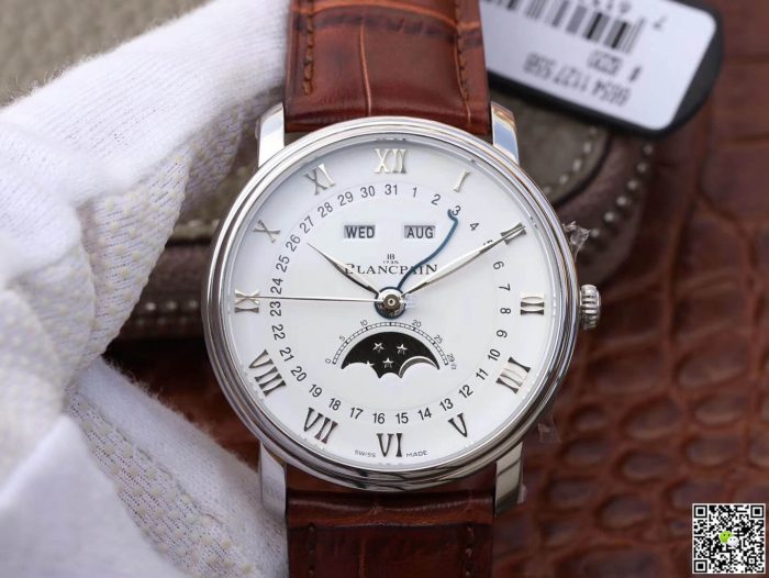 Replica Blancpain Villeret 6654 OM Factory Brown Strap - Image 2