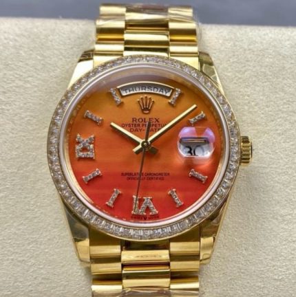 Replica Rolex Day-Date M128398TBR-0018 8+ Factory Carnelian dial