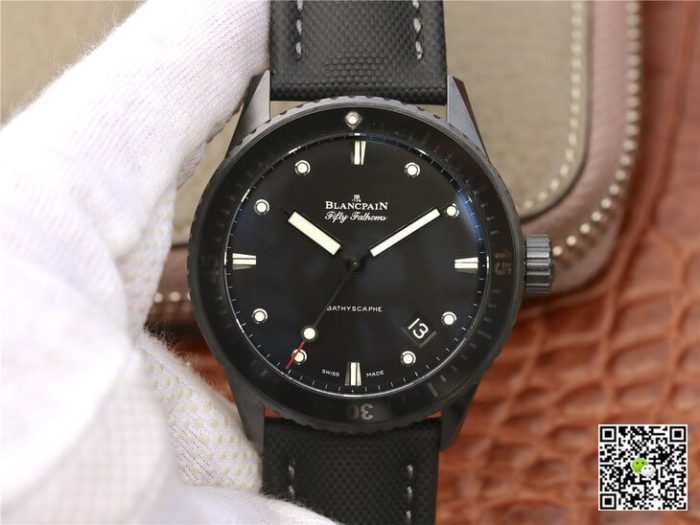 Replica Blancpain Fifty Fathoms Bathyscaphe 5000-0130-B52-B GF Factory Black Strap - Image 2