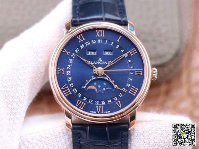 Replica Blancpain Villeret 6654-3640-55 OM Factory Blue Strap - Image 2