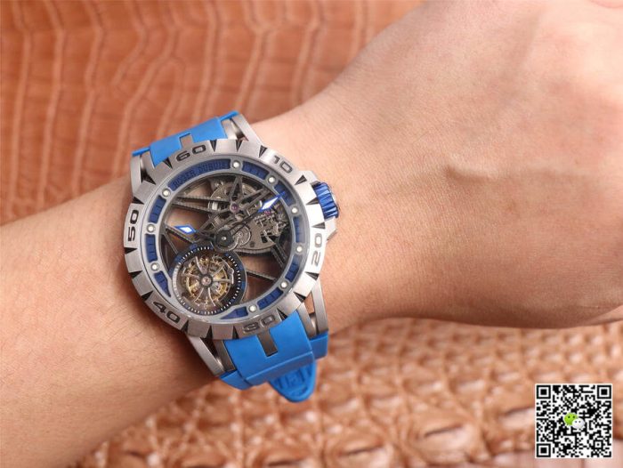 Replica Roger Dubuis Excalibur Spidr RDDBEX0479 JB Factory Blue Strap - Image 11