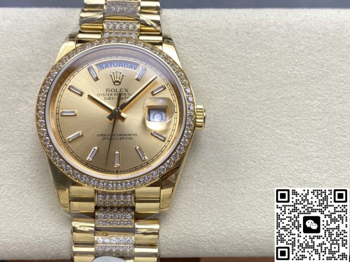 Replica Rolex Day-Date m128348rbr-0081 8+ Factory Diamond bezel - Image 2