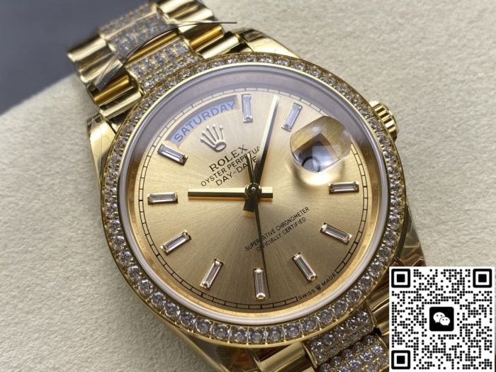 Replica Rolex Day-Date m128348rbr-0081 8+ Factory Diamond bezel - Image 3