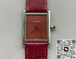 Replica Cartier Tank WSTA0054 F1 Factory Burgundy dial - Image 2