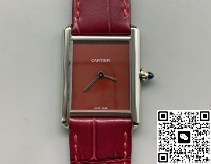 Replica Cartier Tank WSTA0054 F1 Factory Burgundy dial - Image 2