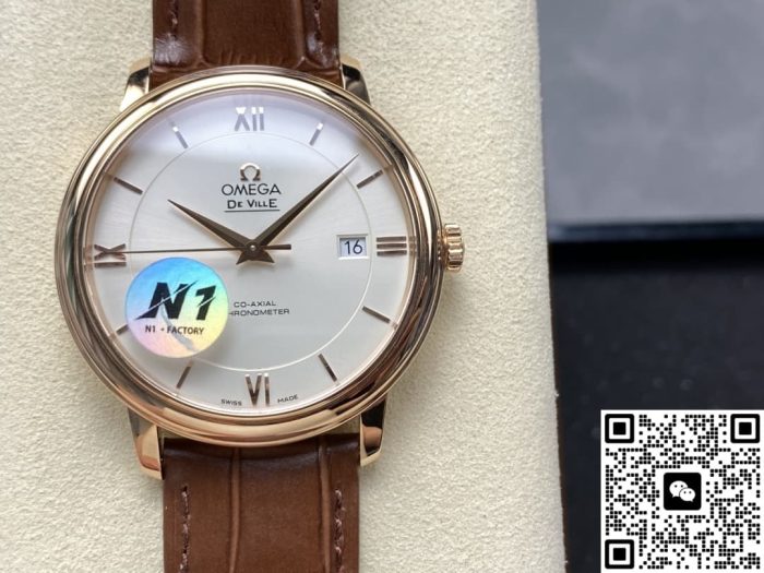 Replica Omega De Ville 424.53.40.20.02.001 N1 Factory Brown strap - Image 2