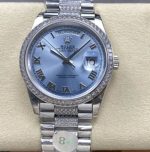 Replica Rolex Day-Date m118346-0044 8+ Factory Silver strap - Image 10