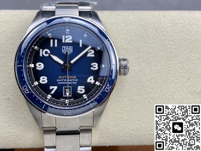 Replica TAG HEUER AUTAVIA WBE5116.EB0173 Blue ceramic bezel - Image 2