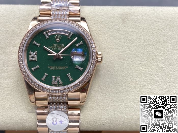 Replica Rolex Day-Date M128345RBR-0069 8+ Factory Green Dial - Image 2