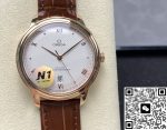 Replica Omega De Ville 434.53.40.20.02.001 N1 Factory Dark brown strap - Image 2