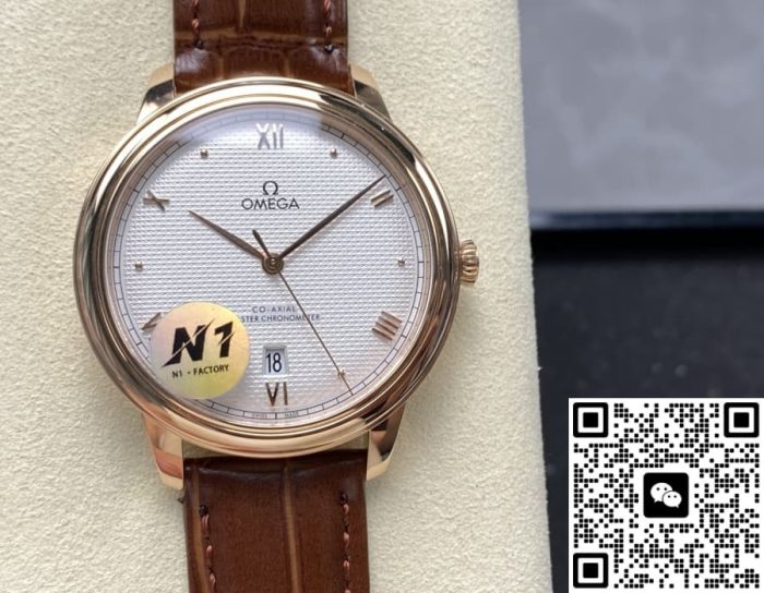 Replica Omega De Ville 434.53.40.20.02.001 N1 Factory Dark brown strap - Image 2