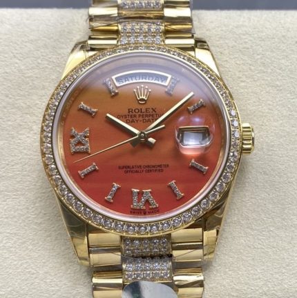 Replica Rolex Day-Date m128348rbr-0050 8+ Factory Carnelian dial