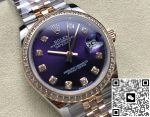 Replica Rolex ladies datejust m279381rbr-0015 AR Factory Purple with diamonds - Image 3