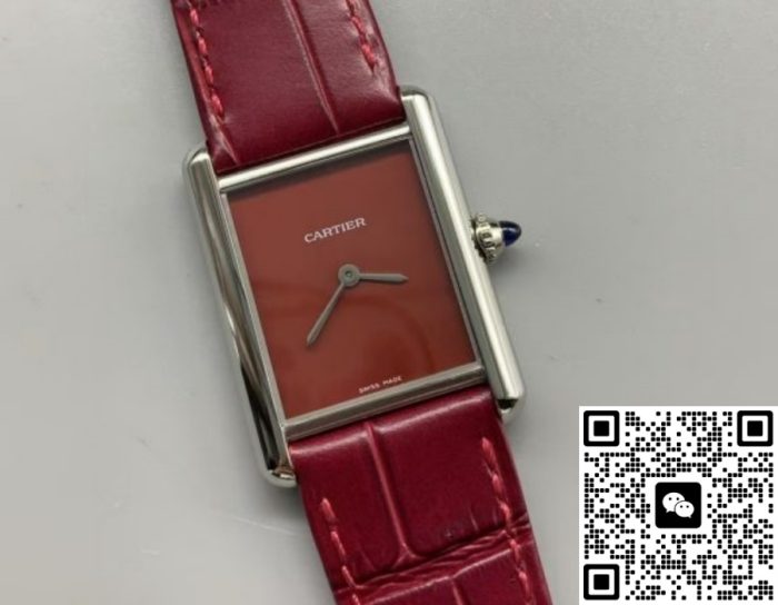 Replica Cartier Tank WSTA0054 F1 Factory Burgundy dial - Image 4
