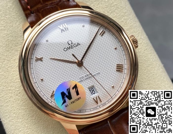 Replica Omega De Ville 434.53.40.20.02.001 N1 Factory Dark brown strap - Image 3