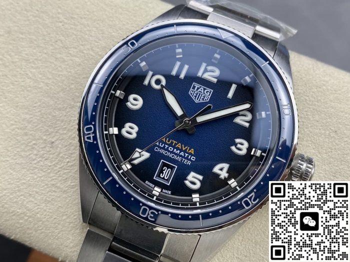 Replica TAG HEUER AUTAVIA WBE5116.EB0173 Blue ceramic bezel - Image 3