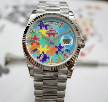 Replica Rolex Day-Date m128239-0056 QH Factory Enamel dial