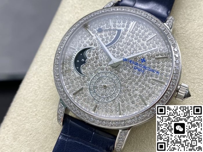 Replica Vacheron Constantin Traditionnelle 7006T-000G-B913 TW Factory Full diamond dial - Image 4