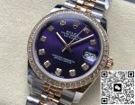 Replica Rolex ladies datejust m279381rbr-0015 AR Factory Purple with diamonds - Image 4