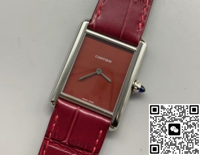 Replica Cartier Tank WSTA0054 F1 Factory Burgundy dial - Image 3