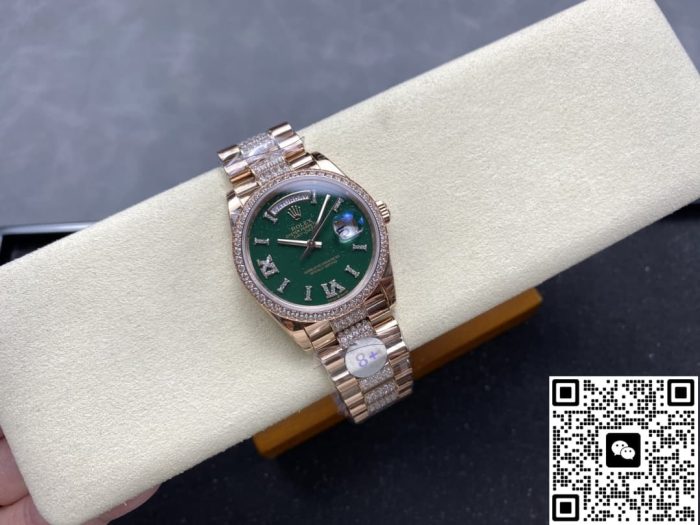 Replica Rolex Day-Date M128345RBR-0069 8+ Factory Green Dial - Image 4