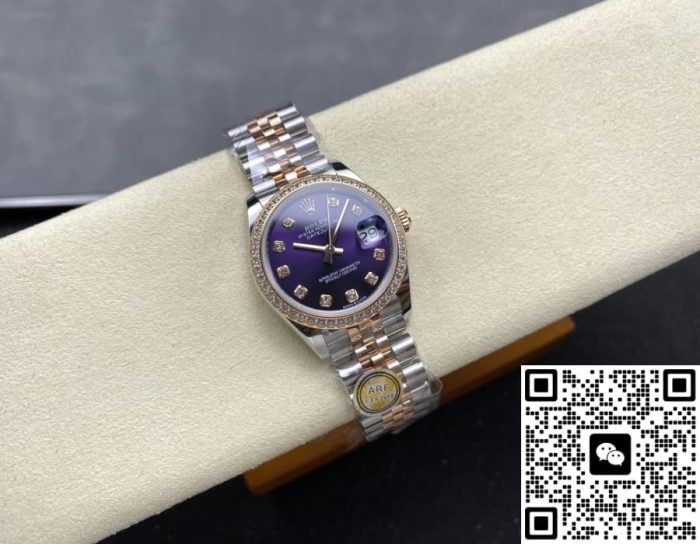 Replica Rolex ladies datejust m279381rbr-0015 AR Factory Purple with diamonds - Image 6