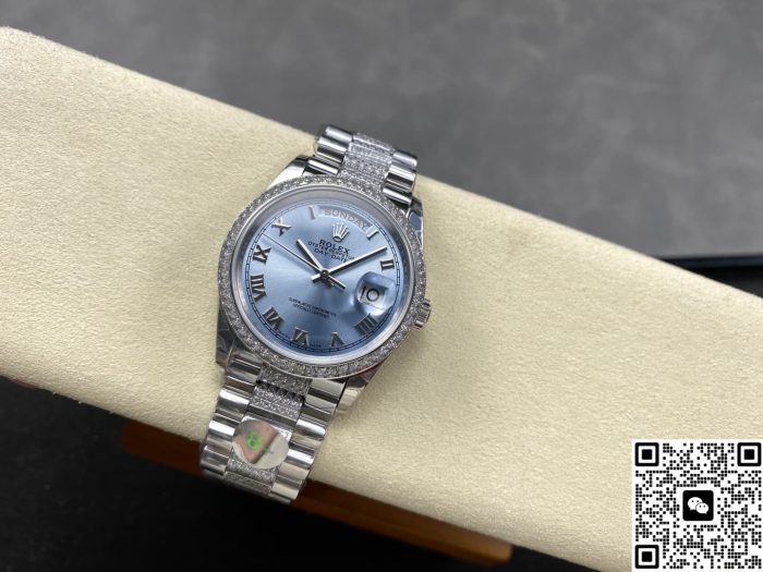 Replica Rolex Day-Date m118346-0044 8+ Factory Silver strap - Image 4