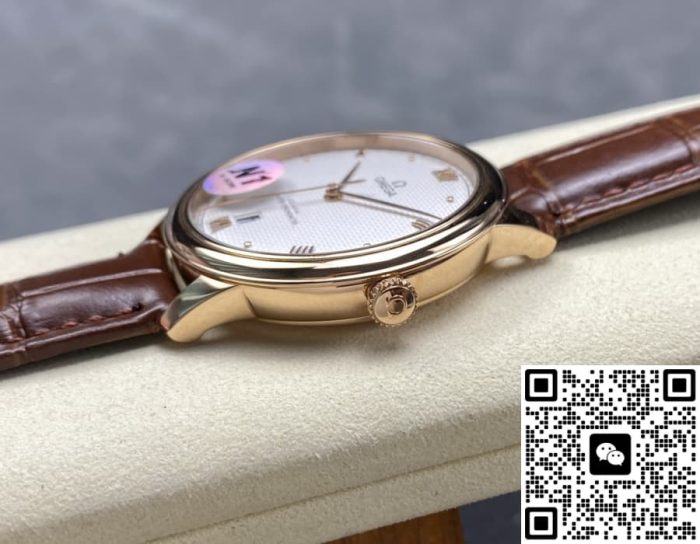 Replica Omega De Ville 434.53.40.20.02.001 N1 Factory Dark brown strap - Image 6