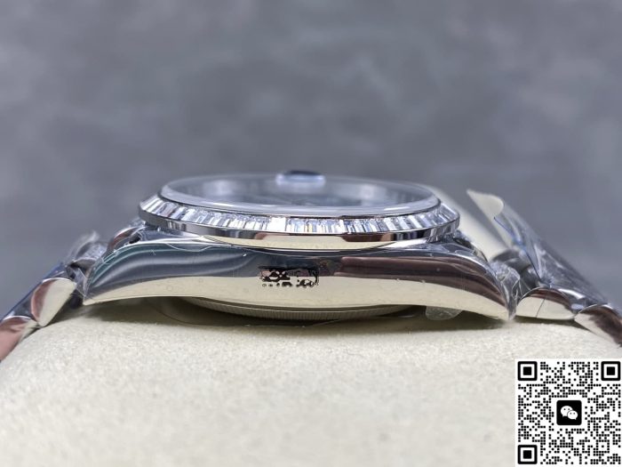 Replica Rolex Day-Date m118346-0044 8+ Factory Silver strap - Image 6