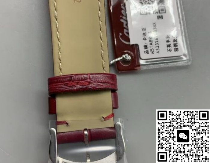 Replica Cartier Tank WSTA0054 F1 Factory Burgundy dial - Image 9