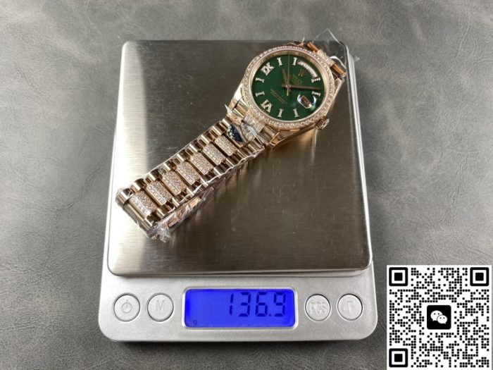 Replica Rolex Day-Date M128345RBR-0069 8+ Factory Green Dial - Image 10