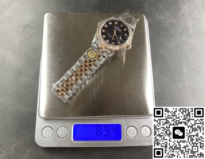 Replica Rolex ladies datejust m279381rbr-0015 AR Factory Purple with diamonds - Image 10