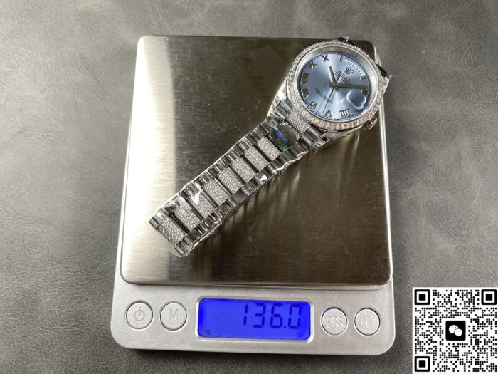 Replica Rolex Day-Date m118346-0044 8+ Factory Silver strap - Image 9