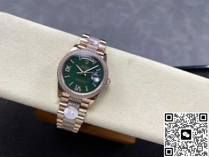 Replica Rolex Day-Date M128345RBR-0069 8+ Factory Green Dial - Image 11
