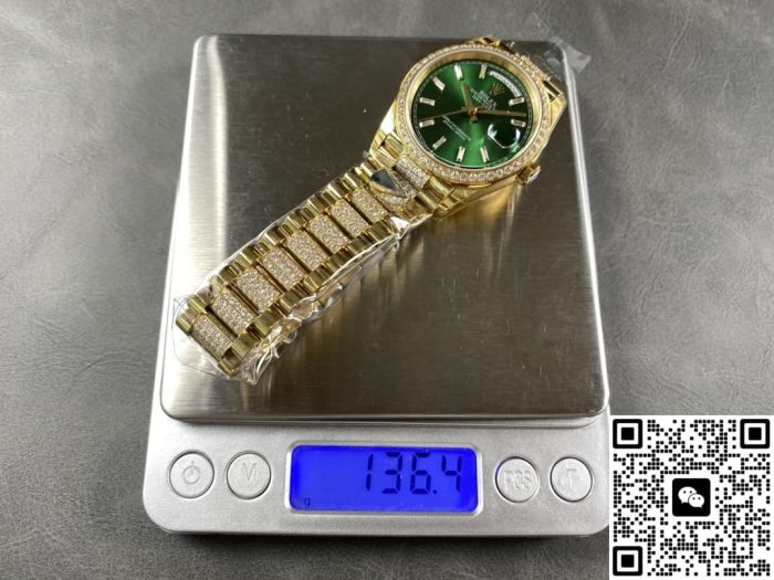 Replica Rolex Day-Date m128348rbr-0079 8+ Factory Bright green dial - Image 11