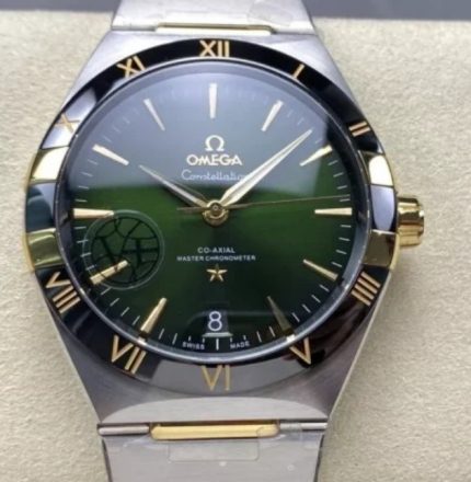 Replica OMEGA Constellation 131.23.41.21.10.001 V+ Factory Dark Green Strap