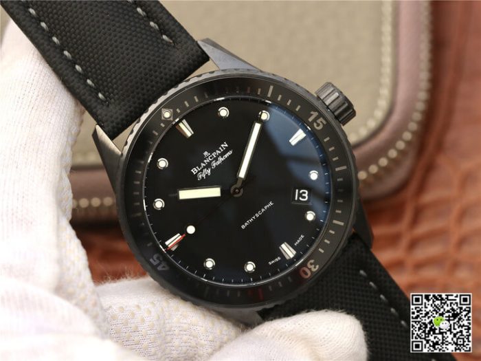 Replica Blancpain Fifty Fathoms Bathyscaphe 5000-0130-B52-B GF Factory Black Strap - Image 3