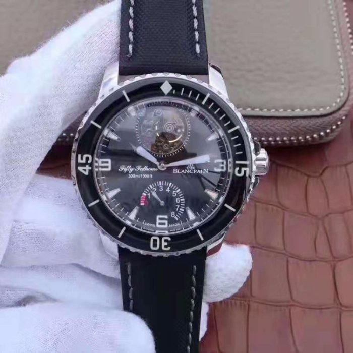 Replica Blancpain Fifty Fathoms Tourbillon 8 Days 5025-1530-52A Black Dial - Image 1