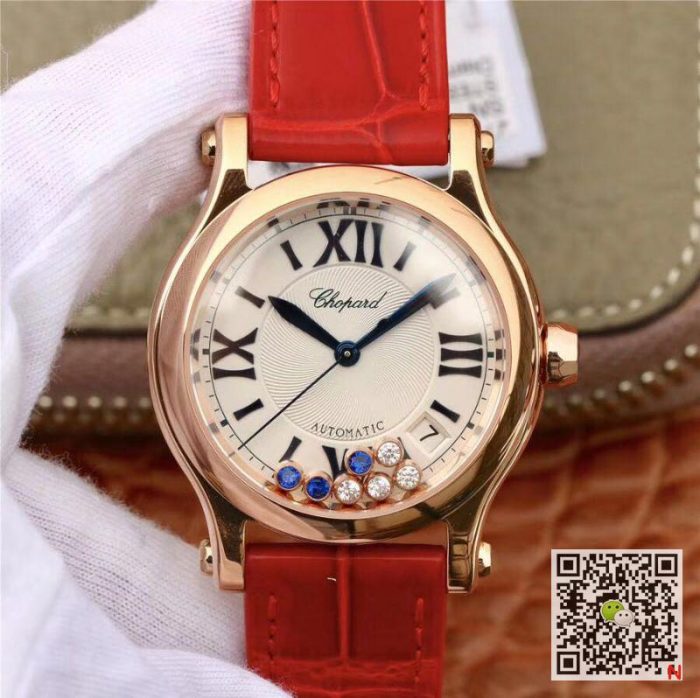 Replica Chopard Happy Sport Automatic 274808-5001 Rad 36MM YF Factory Rose Gold Diamonds - Image 2