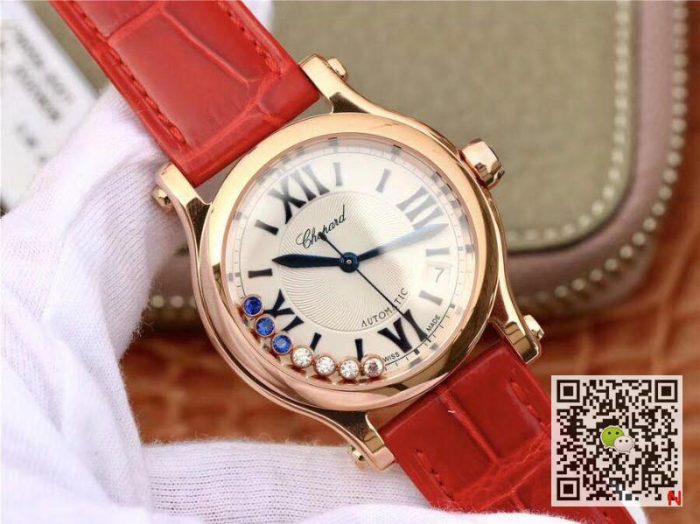 Replica Chopard Happy Sport Automatic 274808-5001 Rad 36MM YF Factory Rose Gold Diamonds - Image 3