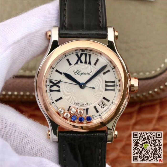Replica Chopard Happy Sport Automatic 274808-5001 36MM YF Factory Rose Gold Diamonds - Image 2