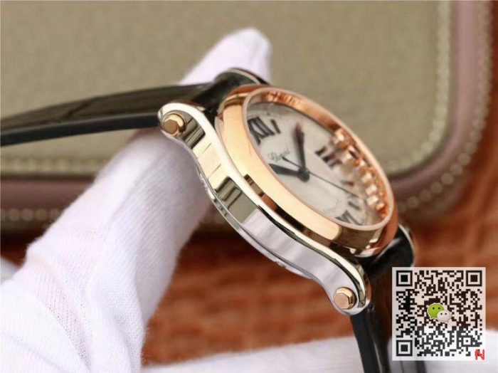 Replica Chopard Happy Sport Automatic 274808-5001 36MM YF Factory Rose Gold Diamonds - Image 5