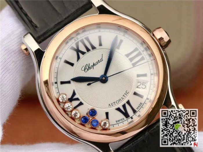 Replica Chopard Happy Sport Automatic 274808-5001 36MM YF Factory Rose Gold Diamonds - Image 6