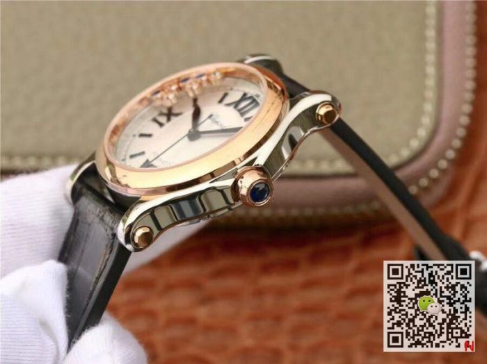 Replica Chopard Happy Sport Automatic 274808-5001 36MM YF Factory Rose Gold Diamonds - Image 7