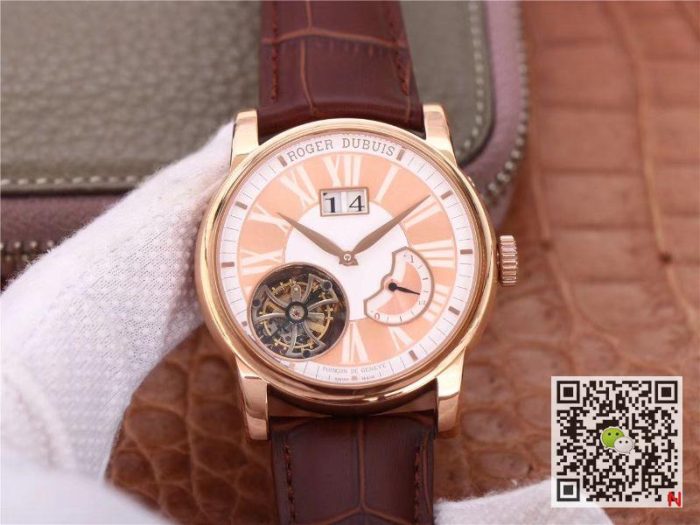 Replica Roger Dubuis Hommage Flying Tourbillon RDDBHO0568 JB Factory Pink - Image 2