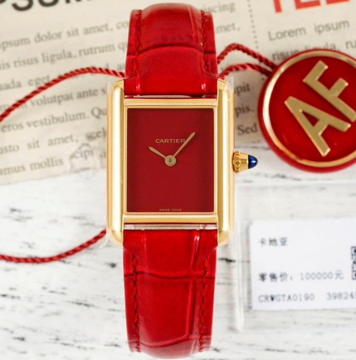 Replica Cartier Tank WGTA0190 AF Factory Burgundy dial - Image 1