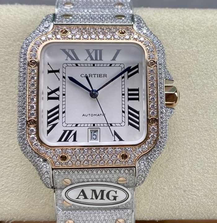 Replica Cartier Santos W2SA0030 AMG Factory Diamond bezel - Image 1