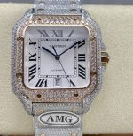 Replica Cartier Santos W2SA0030 AMG Factory Diamond bezel - Image 11